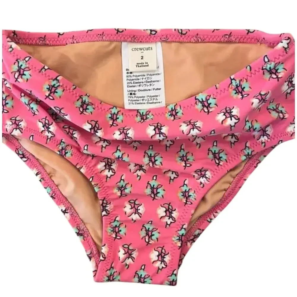 NWT J. Crew Girls' Pink Floral Tankini Set Swimsuit - SIZE 2